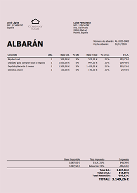 Plantilla para hacer albaranes 2