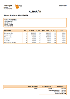 Plantilla para hacer albaranes 4