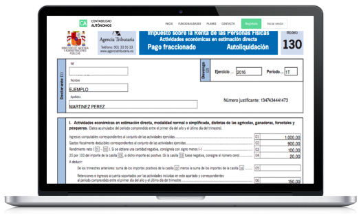 Rellena el modelo 130 de IRPF de manera automática