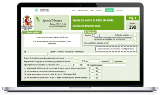 Rellena el modelo 390 de IVA anual de manera automática